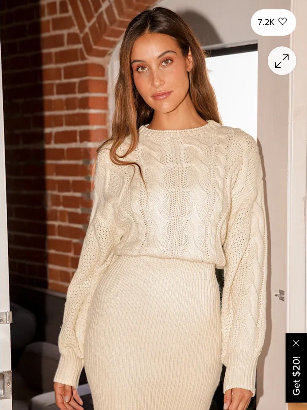 Lulus Hope You Know Cream Sweater Dress